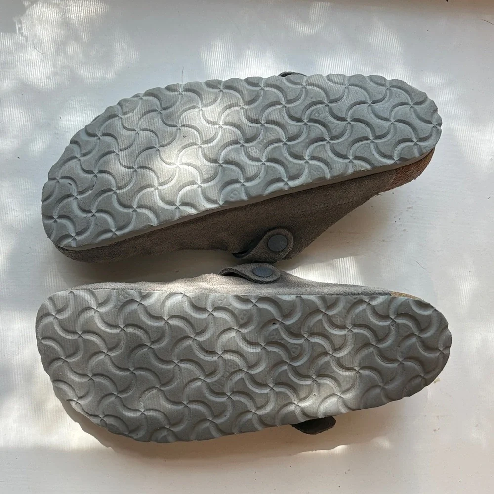 Birkenstock Boston Gray Suede Clogs - Picture 4 of 8